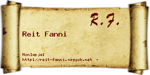 Reit Fanni névjegykártya